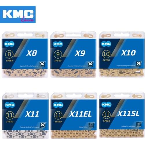 KMC Bike Chain X8 X9 X10 X11 X12 Bicycle Chain 8/9/10/11/12 Speed Road MTB Crankset SRAM 8 9 10 11 12s Derailleur 116L
