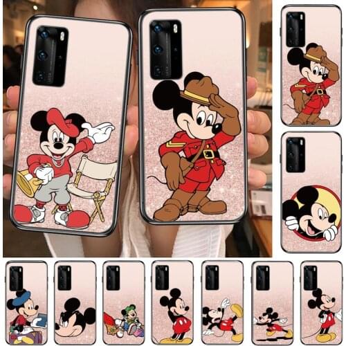 Disney Cartoon Mouse Phone Case For Huawei P 40 30 20 10 9 8 Lite E Pro Plus Black Etui Coque Painting Hoesjes comic fas