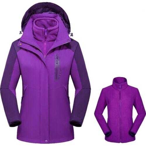 Group purchase plush and thickened couples outdoor mountaineering clothes womens autumn and winter stormsuit
