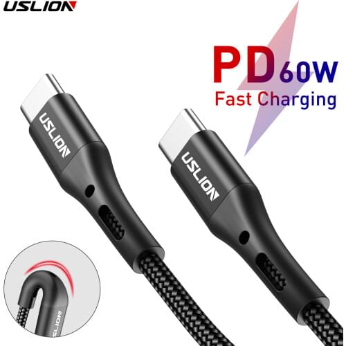 USB C to Type C PD 60W Cable Fast Charging Cable QC 3.0 Quick Charging Mobile Phone Charging Wire USB C Data Cable