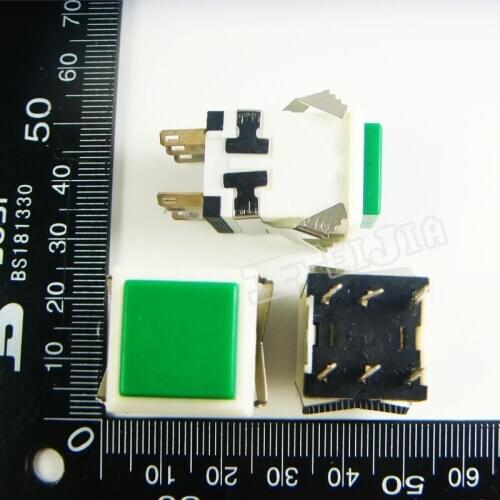 KD2-23 Button color Green 3A/250V 6Pin Self-locking Push Button Switch 100Pcs/lot