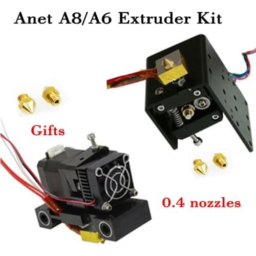 Anet a6 a8 MK8 extruder kit 0.9A 42 stepper motors 12V J-head Hotend single head+2pcs 0.4mm nozzle for A6 A8 i3 3d printer parts