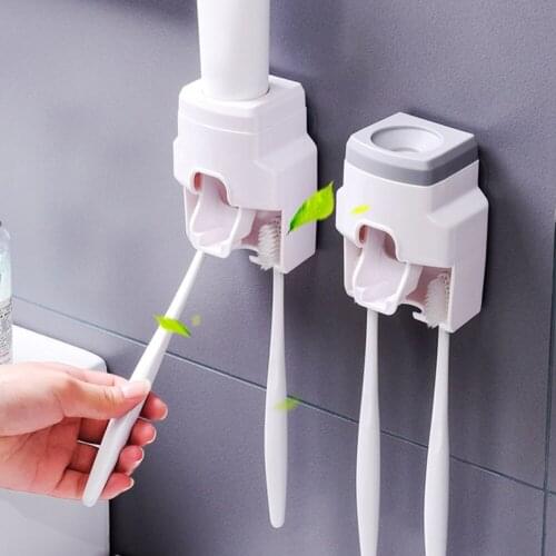 Creative Wall Mount Automatic Toothpaste Dispenser Bathroom Accessories Waterproof Lazy Toothbrush Holder Toothpaste Squeezer