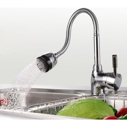 Kitchen 360Degree Rotatable Spout Single Handle Sink Basin Faucet Adjustable Solid Brass Pull Down Spray Mixer Tap Deck Mounted