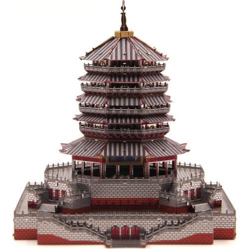 Microworld 3D metal puzzle Multicolor Leifeng Tower DIY Laser Cut Jigsaw Model gifts For Adult Educational Toys Desktop decor