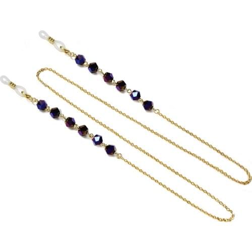 Fashion Crystal Glasses Chain Sunglasses Chain Sunglasses Masked Glasses Gold Chain Lanyard