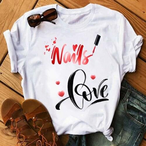 Fashion Women T Shirt Nali Love Printed T Shirt Female Short Sleeve Casual Tops Female Cute Graphic Tee Shirts New Women T-shirt