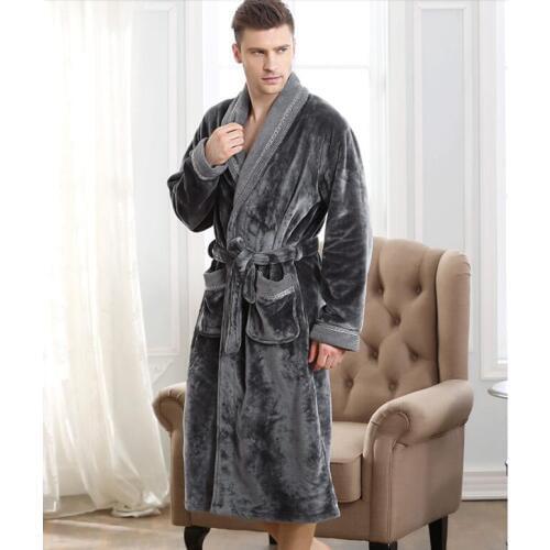 Mens bathrobe Kimono Long robe Nightgown