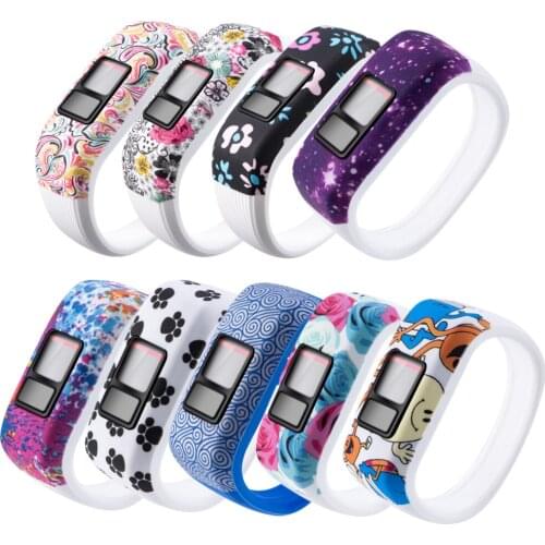 Soft Wrist Band for Garmin VivoFit JR JR2 Vivofit 3 Watchband No Buckle Sports Bracelet Printed Wristband for Garmin VivoFit JR