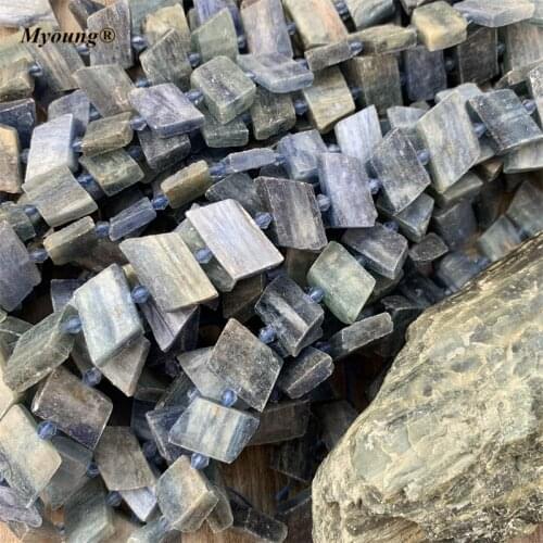 Natural Blue Kyanite Slice Spacer Beads,Genuine Stone Slab Charms Beads For DIY Jewelry Making MY210625
