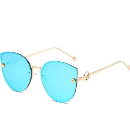 2020 New Big Frame Cat Eye Sunglasses Women Fashion Gradient Clear Lens Women Sun Glasses Rimless Cateye Eyewear Summer Style UV