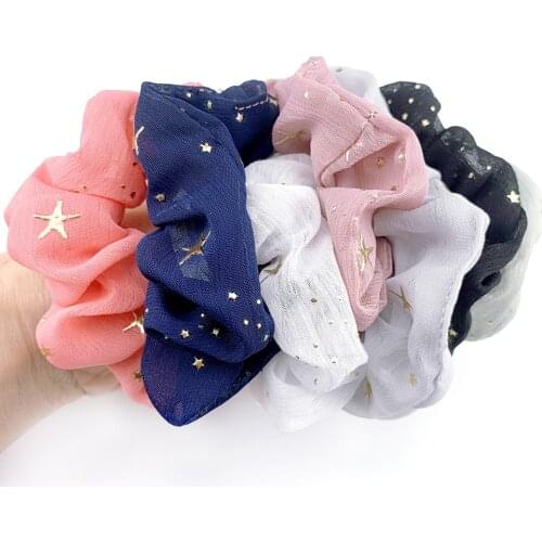 New Hot Sale Shiny Little Star Print Hair Band Simple Intestine Ponytail Elastic Hair Bands for Women Girls Hair Accessories