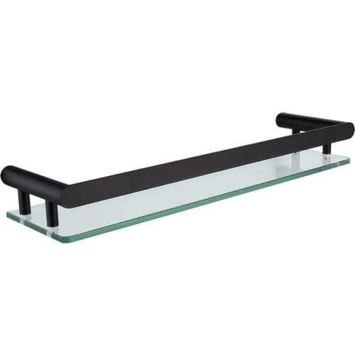 Stainless steel bathroom single-layer glass shelf hotel hotel bathroom wash table to store frame mirror front shelf