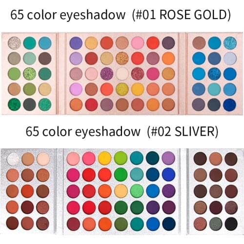 VERONNI 65 Colors Eyeshadow Palette Colorful Eye Shadow Makeup Set High Pigment Shimmer Matte Glitter Pro Bright Eyeshadow Kit