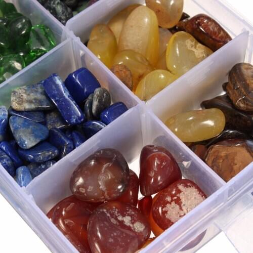Natural 10 Kinds Colorful Quartz Crystal Mini Stone Rock Chips Healing Specimens Home Fish Tank Flower Pot Vase Decoration Gift