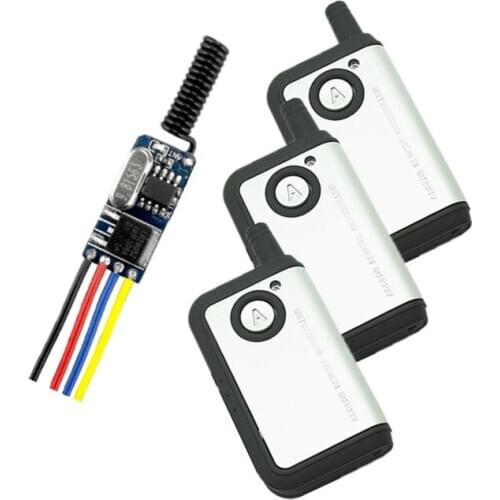DC 3.5V 4.5V 5V 6V 7.4V 9V 12V Mini Small Volume RF Remote Control Switch Transmitter System Momentary Toggle Latced