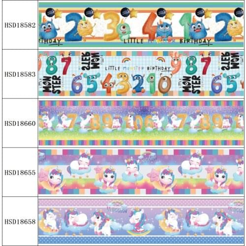 22MM 25MM 38MM 50MM 75mm Printed Pattern on Grosgrain Ribbon for diy ribbon