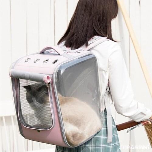 Pet Cat Carrier Backpack Breathable Cat Travel Outdoor Shoulder Bag For Small Dogs Cats Portable Packaging Carrying Pet Supplies