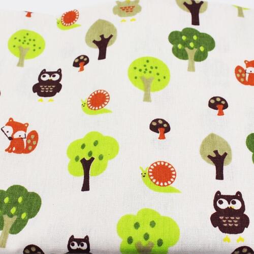 Owl Pattern Printed Cotton Linen Fabric For Sewing Quilting DIY Owl Cloth Of Curtain Bag Cushion Furniture Sofa Cover Material