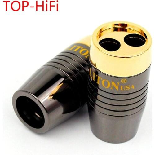 TOP-HiFi 4pcs Aluminum Alloy Splitter 16mm 1 to 2 Pant Boo Y Splitter Speaker Audio Power Cable Wire Adapter Connector