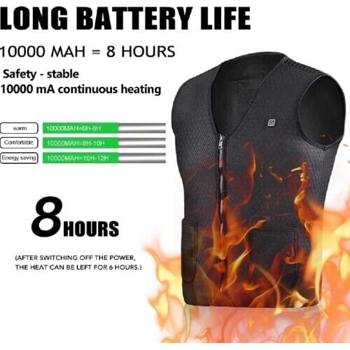 New 3-speed Adjustable Temperature Self-heating Vest Washable USB Charging Heated Vest Winter Electric Sleeveless Heating Jacket