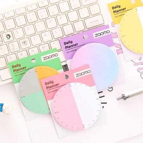 1pc Creative Plan Sheet Sticky Notes Alarm Clock Gradient Posted Note