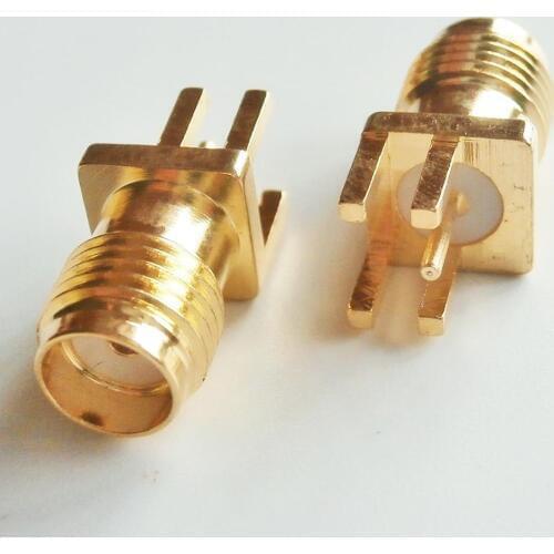 1 Pcs New RF Connector Socket SMA Female plug solder edge PCB clip mount straight GOLD Plated Brass Coaxial RF Adapters