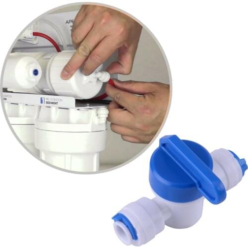 10PCS ball valves Tube O.D. 1/4" OR 3/8" Push-Fit Quick Connectors Quickly Turns on and Shuts off Water Supply Fitting