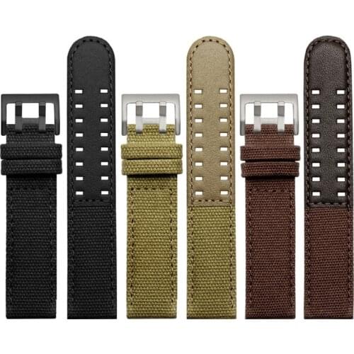 20mm 22mm Genuine Leather Nylon Watch Band for Hamilton Khaki Field Watch h760250 h77616533 for Seiko Sport Watch Strap
