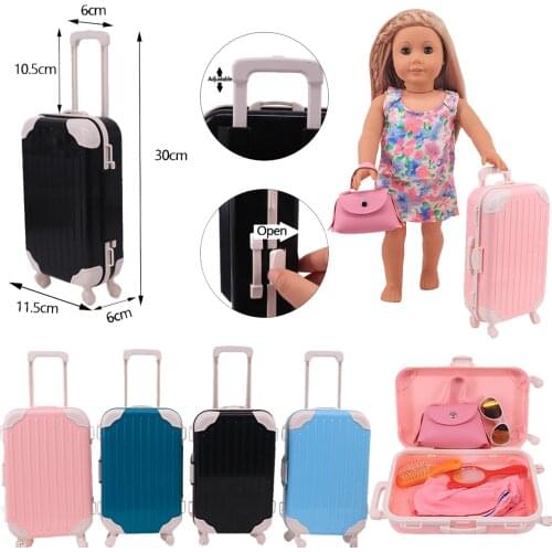 2021 New large Doll Suitcase Password Box Fit 18 Inch American And 43cm Reborn Baby Doll Accessories ,Our Generation ,DIY Toys