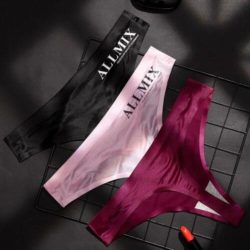 3 Pcs \ Set Women Seamless Lingerie Female Thongs Sexy Underwear Woman Invisible Low-Rise Underpant Womens Panties Girls Briefs