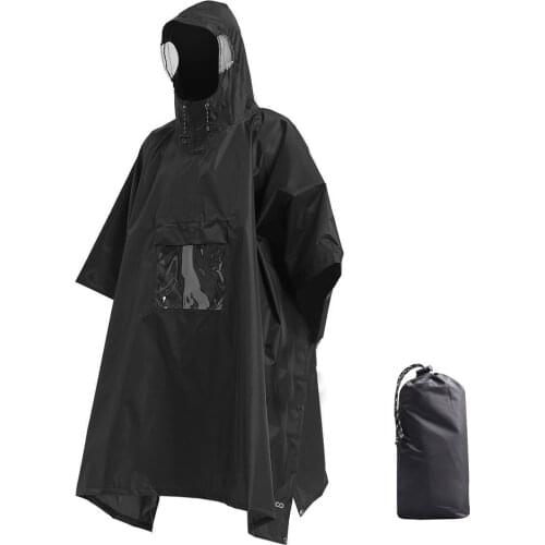 3 in 1 Lightweight Waterproof Hooded Rain Poncho Raincoat for Men Women Outdoor Hiking Cycling Camping Mat Canopy Shelter