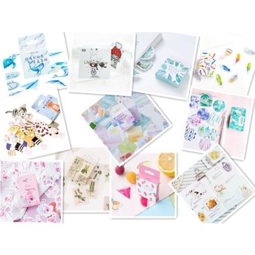 45pcss/lot Various Creative Plant Animals Cartoon Original Foot Student Gift Stickers Cake Stickers Various Stickers