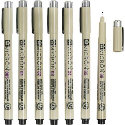 7 pcs Sakura pen set Extra Fine gel pen for sketch drawing Animation Cartoon micron pigma liner Art supplies Stationery EB922