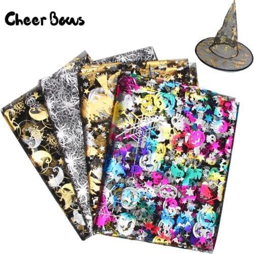 90*150cm Halloween Tulle Fabric Bronzed Hard Organza Material For Festival Witch Hats Making Halloween Party Fancy Dress Decor