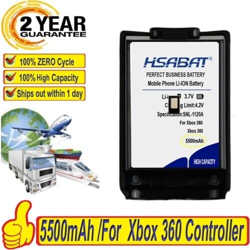 Top Brand 100% New 2PCS 5500mAh Battery for Xbox 360 Controller Battery Pack Xbox 360 Gamepads Batteries