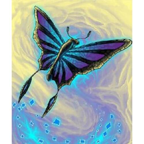 5D DIY Diamond Painting Animal Painting Blue Butterfly Picture Cross Stitch Square Round Diamond Embroidery Decoration WG2858