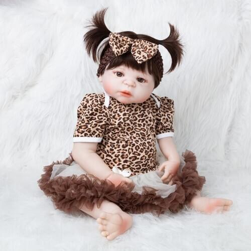 Newborn Body Silicone Bebe Doll Reborn 22Inch Vinyl Realistic Collectible Doll Reborn Baby Simulator Dolls For Girls Toys