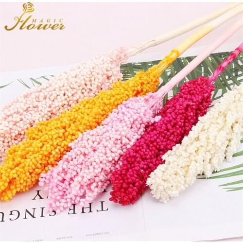 2pcs Sorghum Bouquet Natural Dried Flower House Decoration Crafts Bedroom Decor Thanksgiving