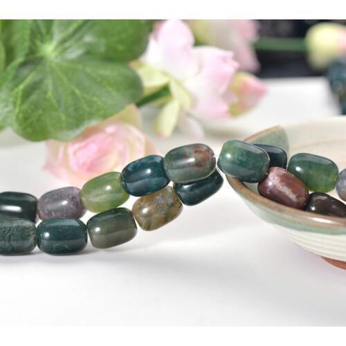 Joanlyn Natural India Agate Barrel Shape Beads 12x16mm 15 Inch Strand AG40
