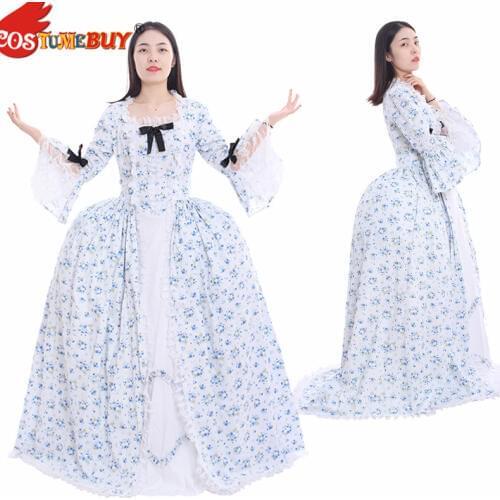 Costumebuy Victorian Marie Antoinette Rococo Gothic Girl Ball Gown Antoinette Baroque Masquerade Women Floral Dress Custom Made