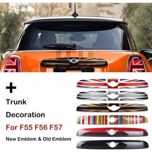 Car Styling Union Jack Rear Trunk Door Cover ABS Sticker Protector Decor for Mini Cooper Hatchback F55 F56 F57 Car Accessories