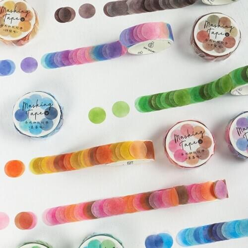 14*14mm Hard Candy Dot Color Washi Journaling Writing Washi Tape Deco Gift Label Masking Tapes Easy to Tear