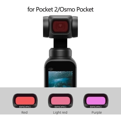 Diving filter for DJI Pocket 2/Osmo Pocket Handheld Gimbal Waterproof Oil-proof Scratch-proof Red/Purple/Pink Lens Accessories