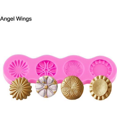 Food grade silicone mold 3D Reverse forming Fondant Cake Button shaped for Polymer Clay Chocolate Decoration Tools F1240