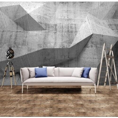 Beibehang Wallpaper Mural Custom Living Room Bedroom 3d Industrial Style Solid Geometry Creative Newspaper Retro Mural