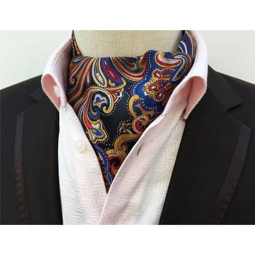 Hot Sale Men Neck Ascot Jacquard Woven Cravat Ties for Formal Occasion