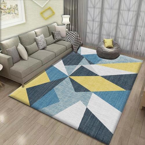 Print Geometric Carpet Rug Modern Soft Carpet For Living Room Multiple Sizes Non-Slip Antifouling Carpet Bedroom Blanket Mat
