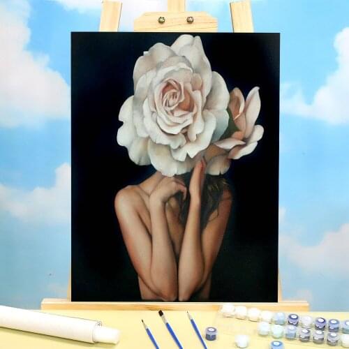 Colorful Women Calligraphy Coloring By Numbers Painting Set Oil Paints 40*50 Canvas Pictures New Design Adults Handicraft