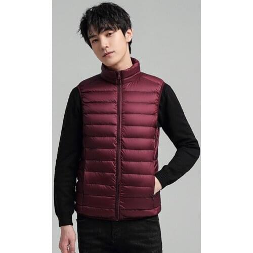 2021 Mens Lightweight Down Vest With Stand-up Collar Casual Top For Autumn Winter New Mens Sleeveless Down Jacket
